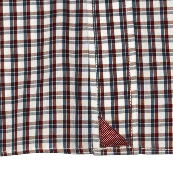 NWOT UNTUCKit Red Navy White Check Plaid Long Sleeve Button Down Shirt S… - Picture 8 of 10